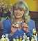Wendy Richard holding figurines, 1992