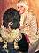 Wendy Richard and prize-winning canine friend